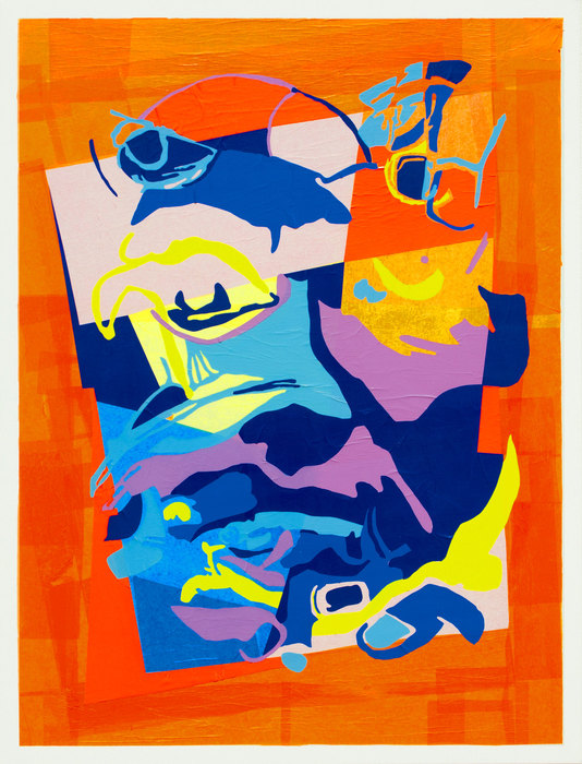 Traveler, 2021. Collage on canvas, 97 × 130 cm