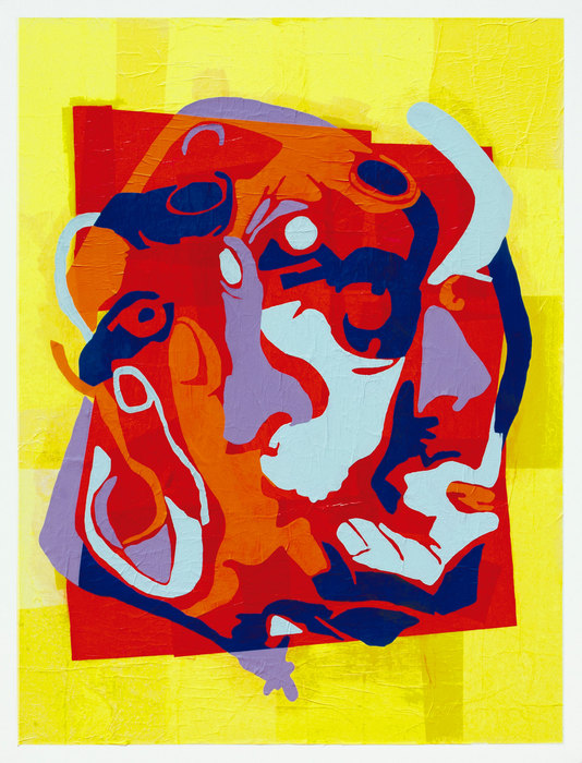 Bruno, 2021. Collage on canvas, 97 × 130 cm