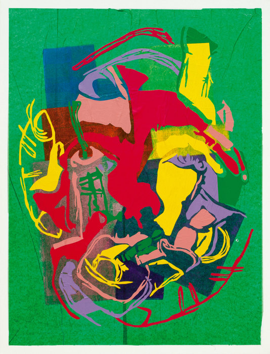 Ronald, 2021. Collage on canvas, 97 × 130 cm