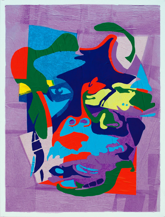 La Pola, 2021. Collage on canvas, 97 × 130 cm