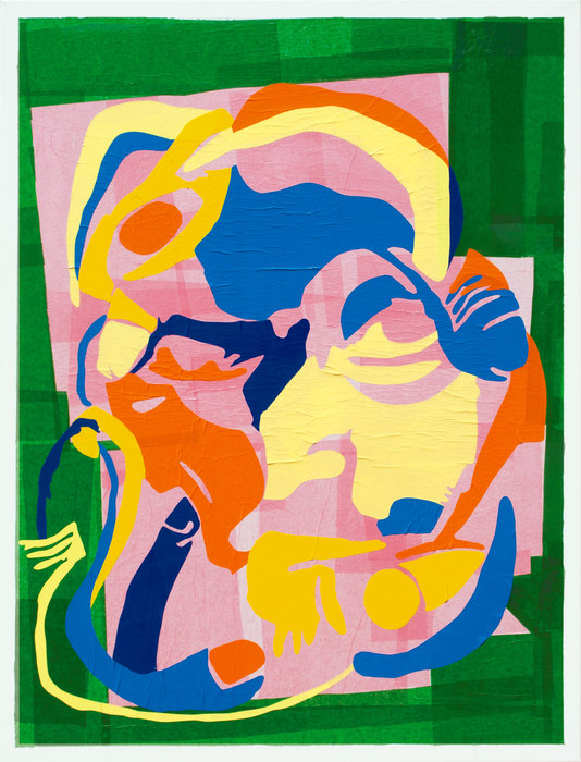 Etienne, 2021. Collage on canvas, 97 × 130 cm