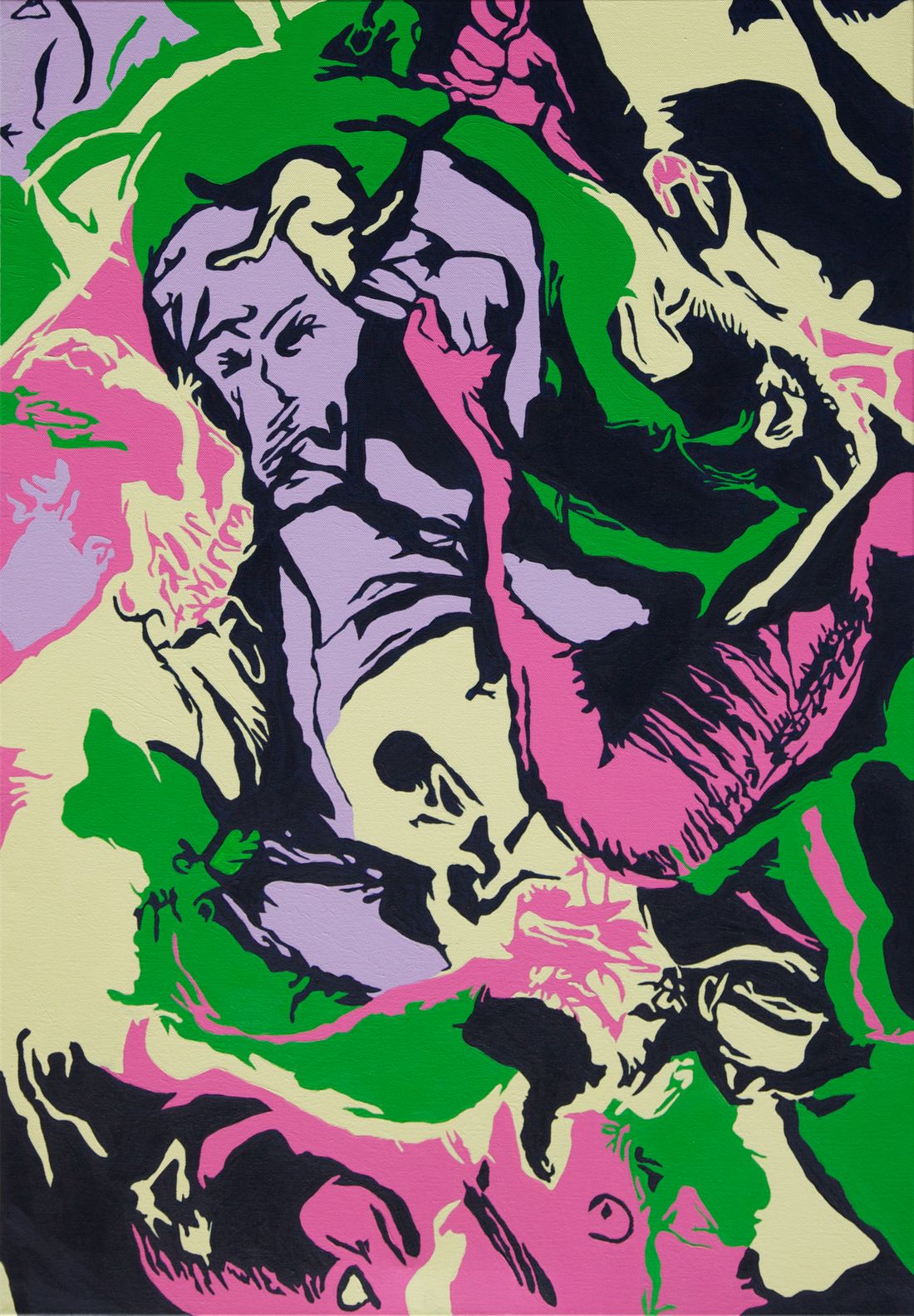 Los Cerdos. Composición V, 2012. Oil on canvas, 100 × 70 cm