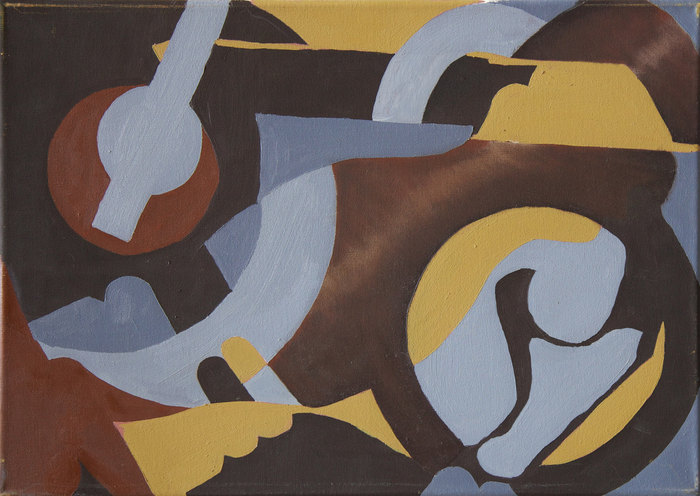 Estudio de pimentero y destapador I, 2005. Oil on canvas, 35 × 50 cm