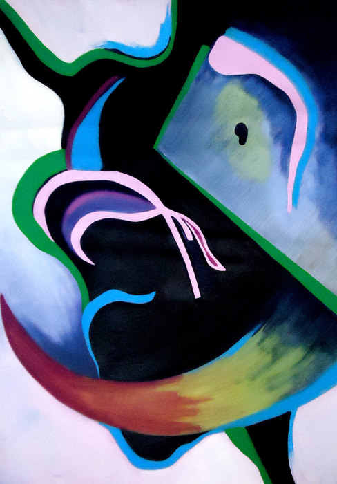 La metamorfosis I, 2016. Oil on canvas, 70 × 100 cm