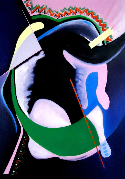 La muerte II, 2016. Oil on canvas, 70 × 100 cm