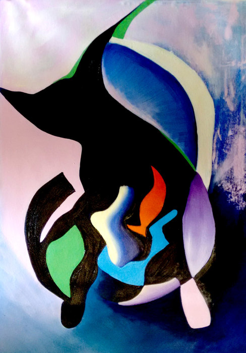 La muerte III, 2016. Oil on canvas, 70 × 100 cm